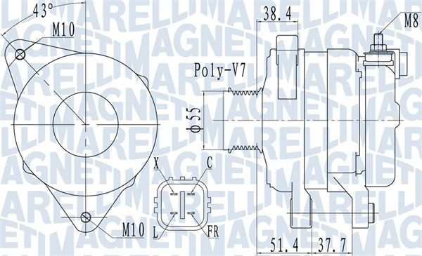 MAGNETI MARELLI Генератор 063732121010